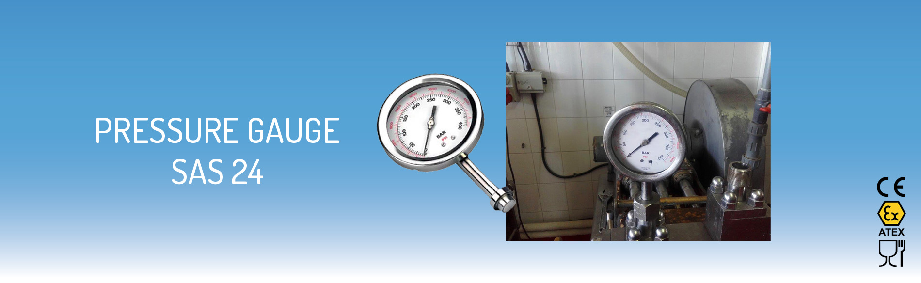 Pressure gauge SAS24 for homogenizer